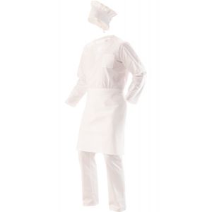 Комплект пекаря А168 куртка+ брюки+ фартук+ колпак, белый
